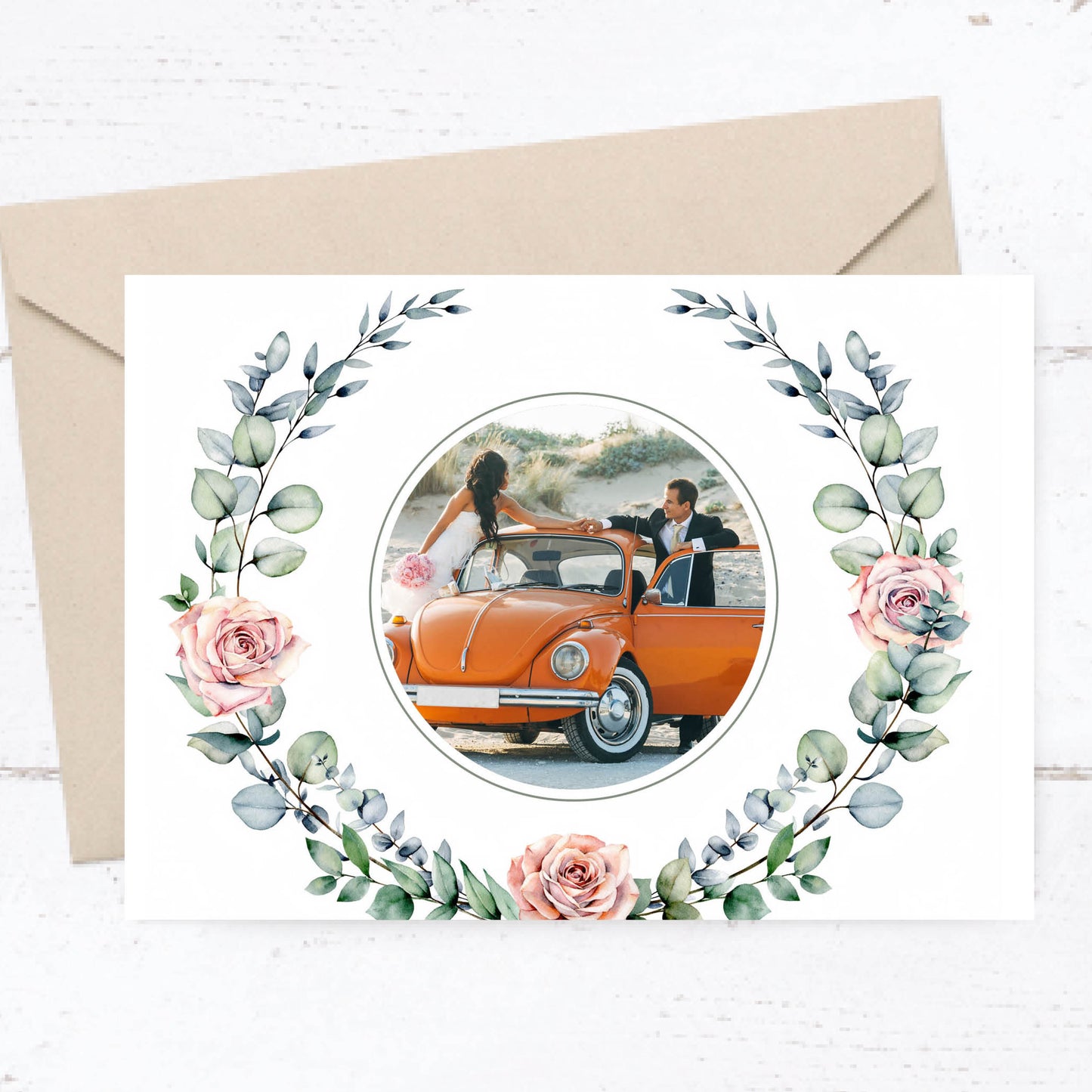 Danksagungskarten zur Hochzeit: Wild flowers mit Foto