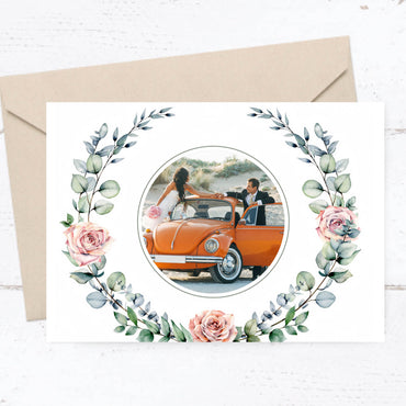 Danksagungskarten zur Hochzeit: Wild flowers mit Foto