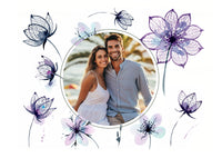Save the Date Karten: Floral modern mit Foto