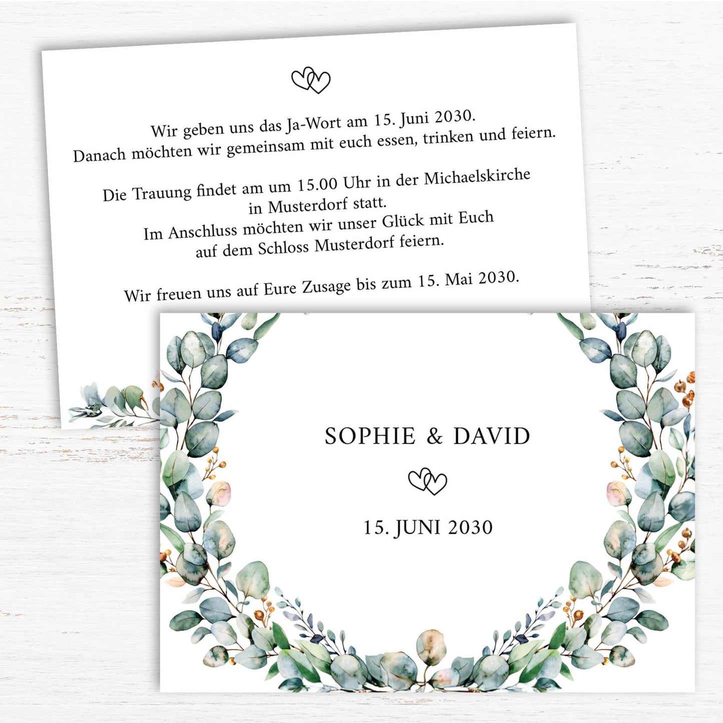 Einladung zur Hochzeit: Aquarell Flower