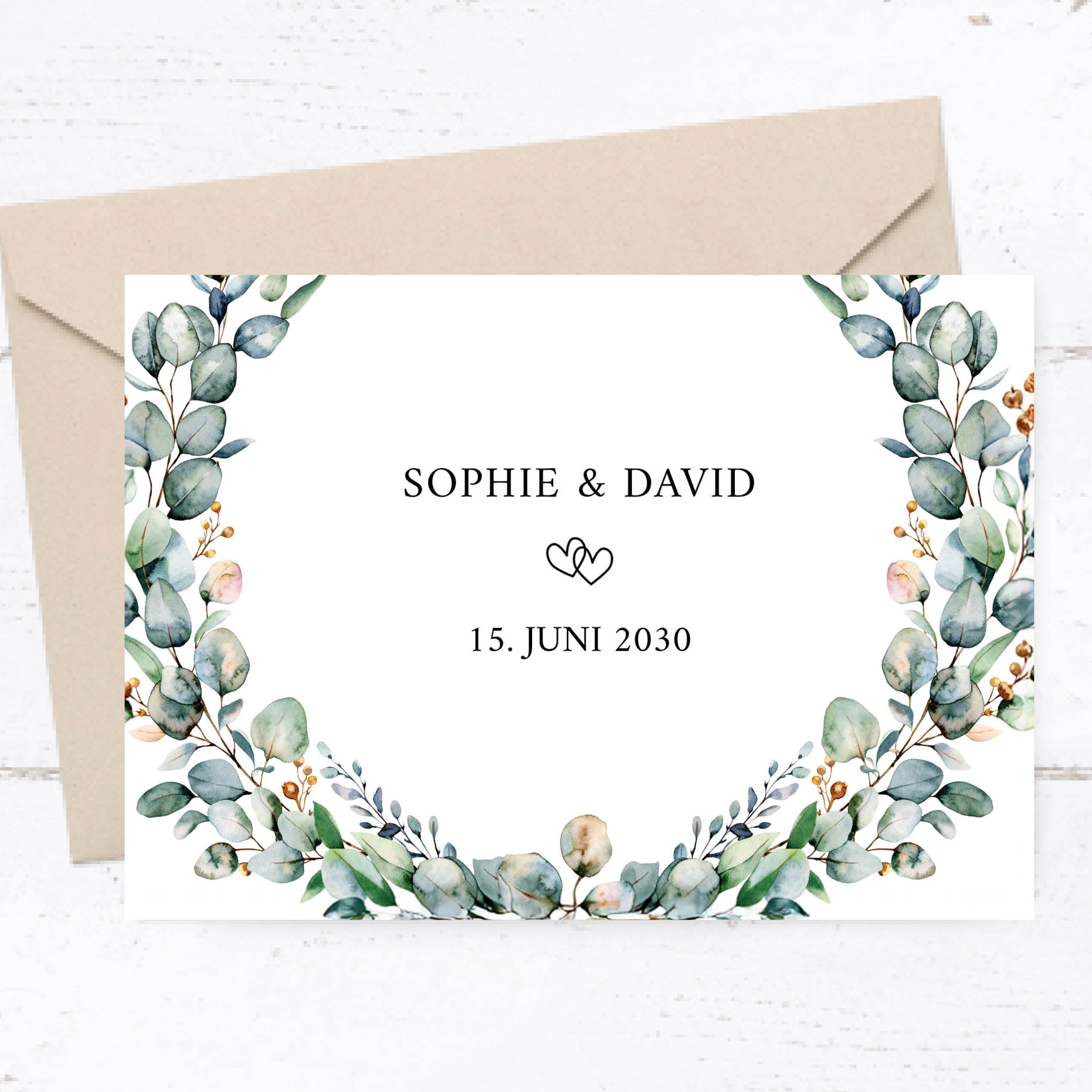 Einladung zur Hochzeit: Aquarell Flower - Individuelle Einladung