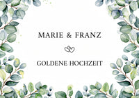 Einladung zur Goldenen Hochzeit: Eukalyptus Ranken