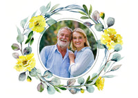 Einladung zur Goldenen Hochzeit: Frühlingsduft mit Foto