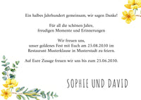 Einladung zur Goldenen Hochzeit: Frühlingsduft mit Foto