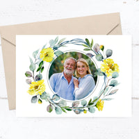 Einladung zur Goldenen Hochzeit: Frühlingsduft mit Foto