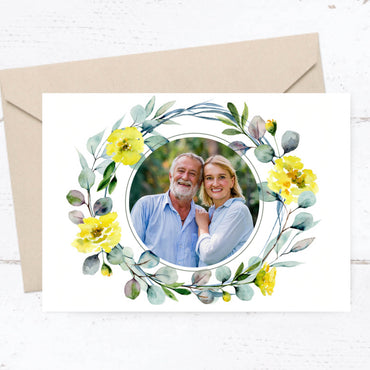 Einladung zur Goldenen Hochzeit: Frühlingsduft mit Foto