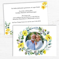Einladung zur Goldenen Hochzeit: Frühlingsduft mit Foto