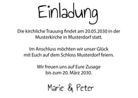 Einladung zur Hochzeit: Für immer wir - mit Foto