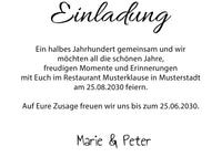 Einladung zur Goldenen Hochzeit: Für immer wir - mit Foto