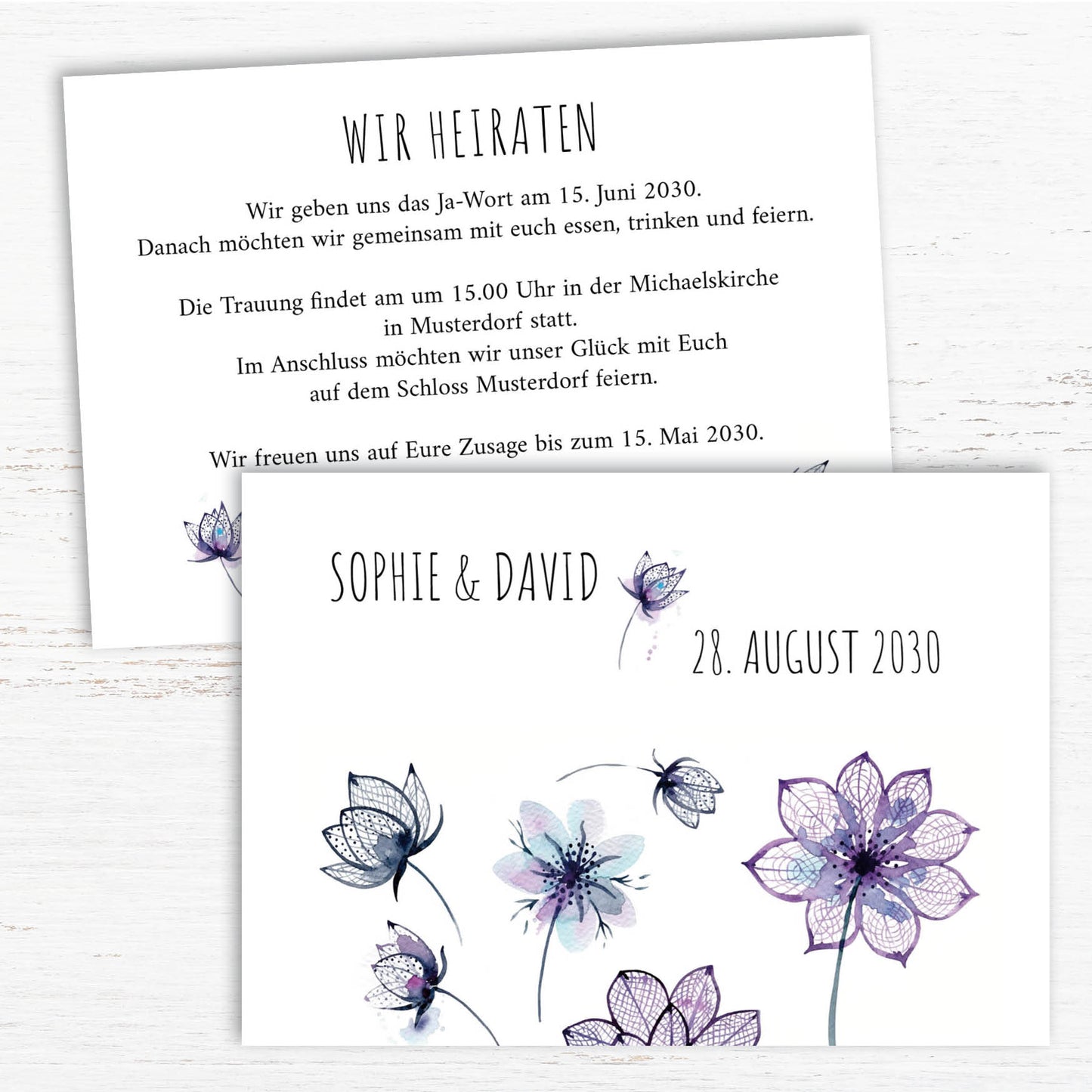 Einladung zur Hochzeit: Pastell love