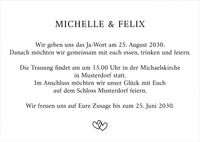 Einladung Hochzeit – Romantische Einladungskarte True Love | Personalisierte Hochzeitskarte