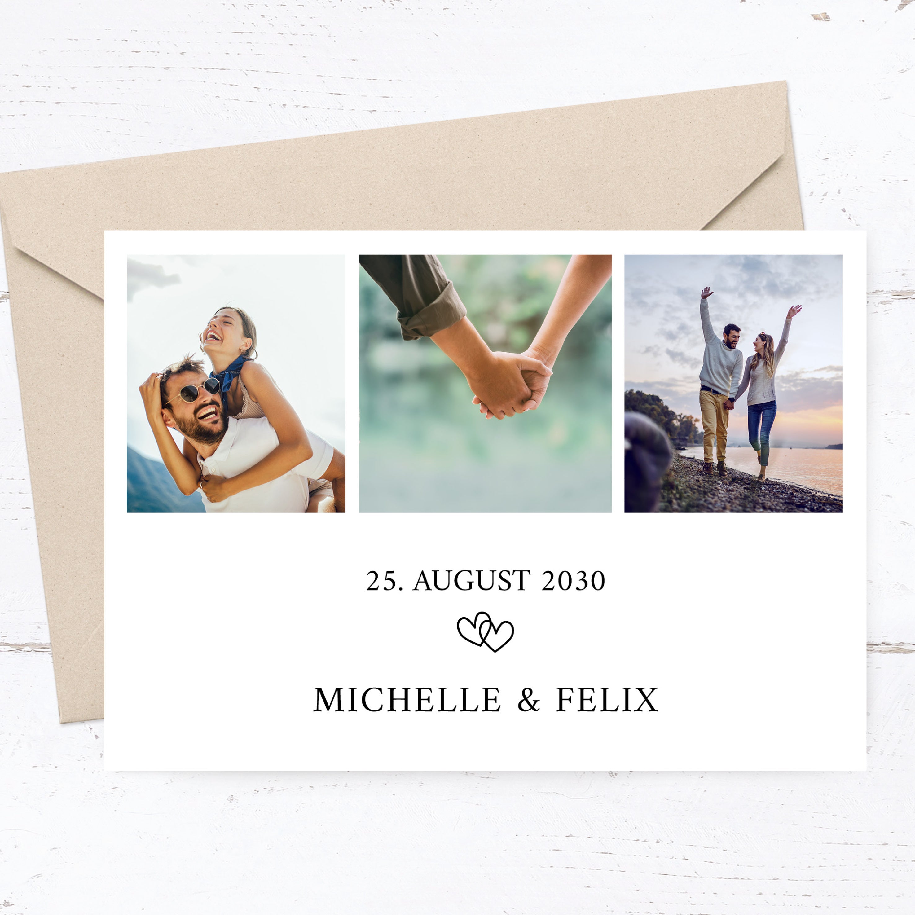 Einladung Hochzeit – Romantische Einladungskarte True Love | Personalisierte Hochzeitskarte