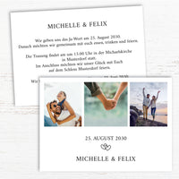 Einladung Hochzeit – Romantische Einladungskarte True Love | Personalisierte Hochzeitskarte