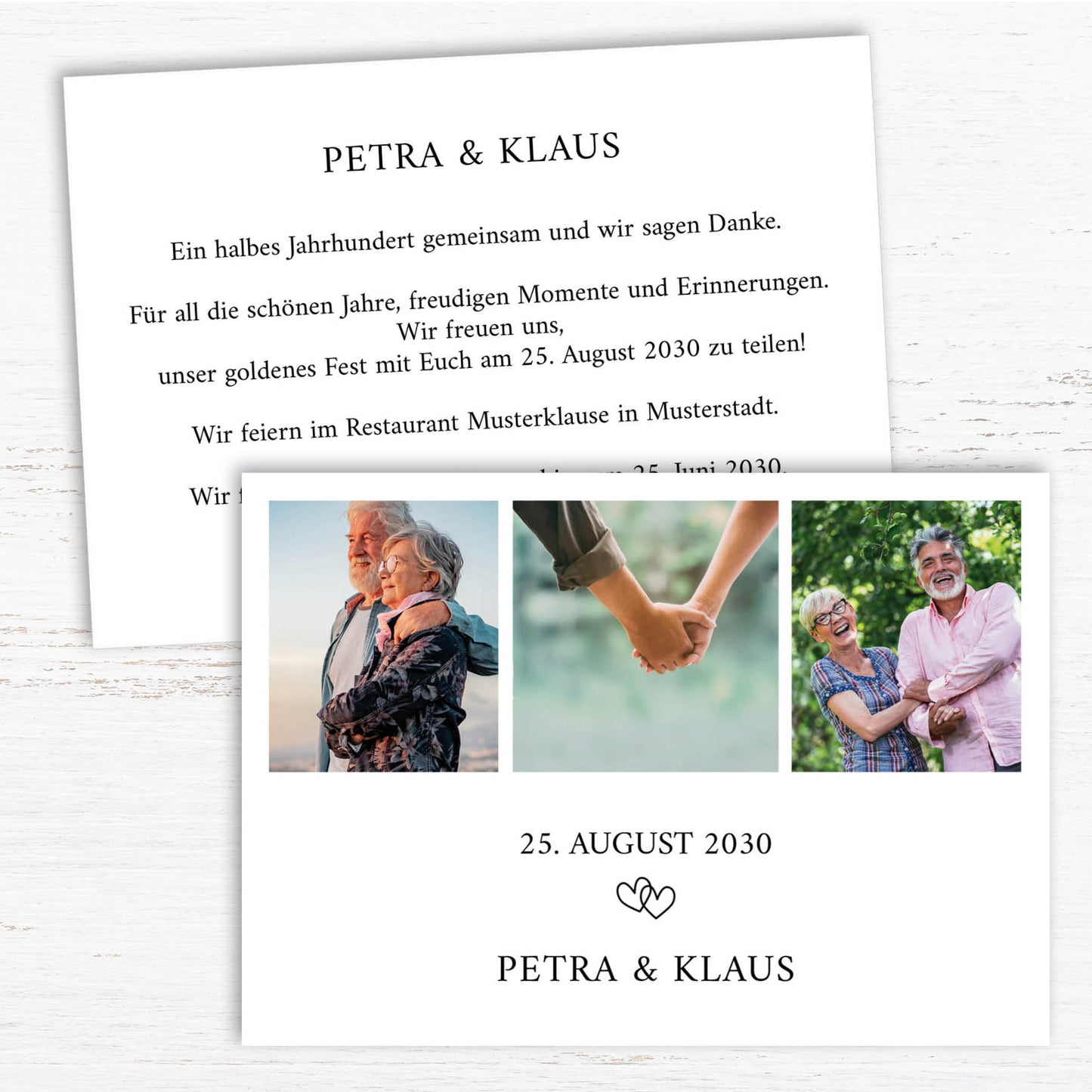 Einladung zur Goldenen Hochzeit: Wahre Liebe