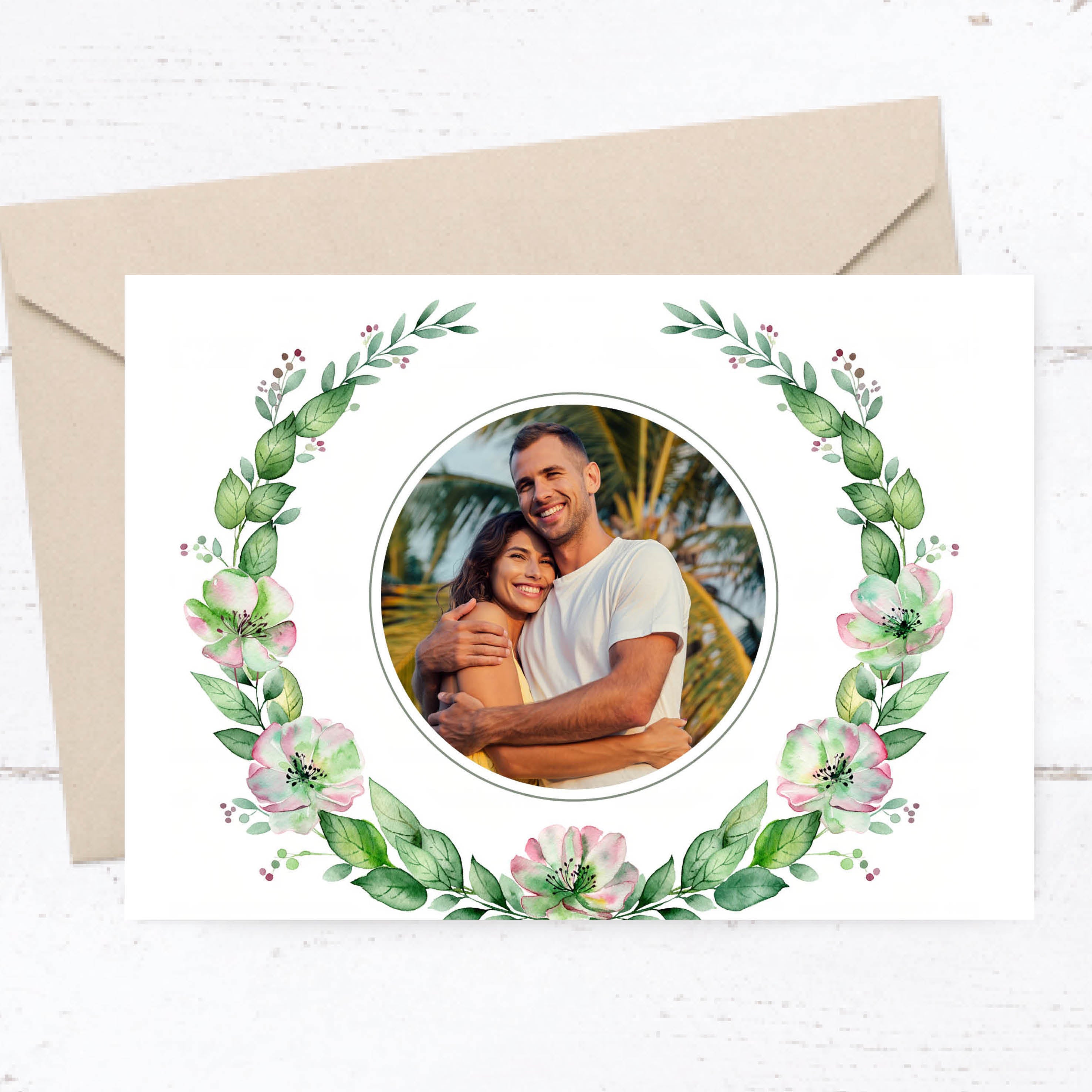 Einladung zur Hochzeit: Zarte Blüten mit Foto - Individuelle Einladung