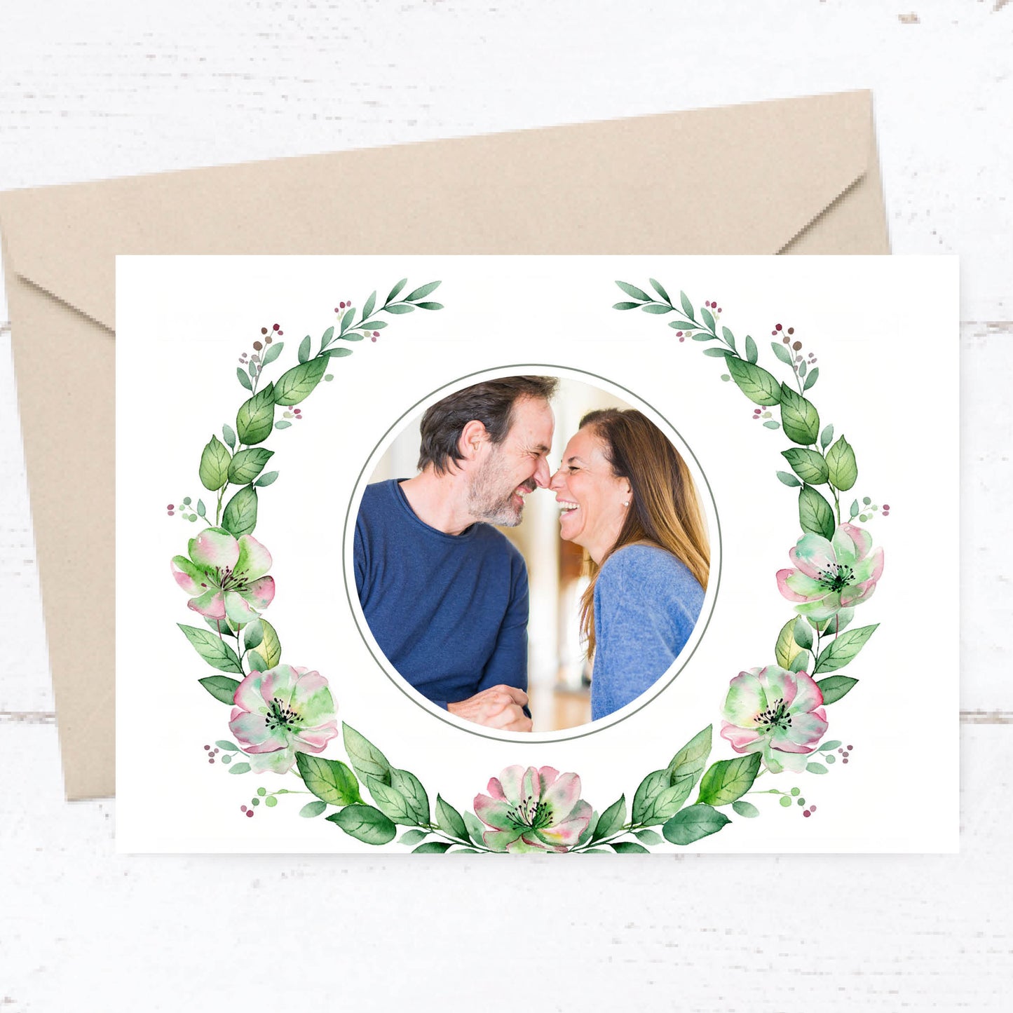 Einladung zur Silbernen Hochzeit: Zarte Blüten mit Foto