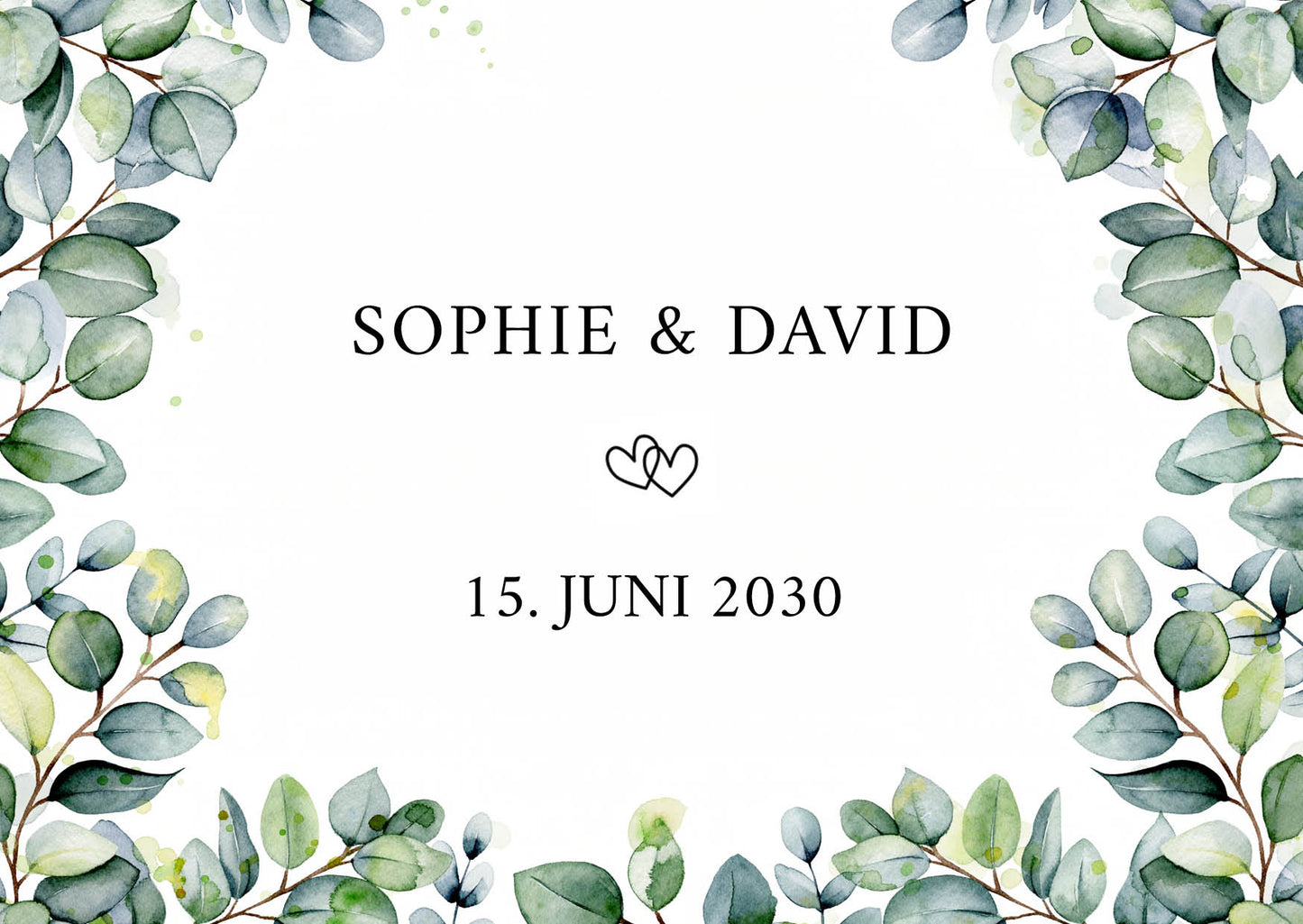 Danksagungskarten zur Hochzeit: Eukalyptus Ranken