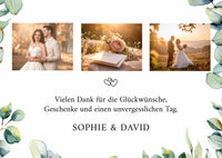 Danksagungskarten zur Hochzeit: Eukalyptus Ranken