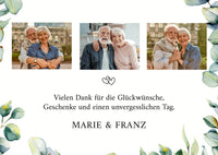 Danksagungskarte zur Goldenen Hochzeit: Eukalyptus Ranken