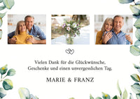 Danksagungskarte zur Silbernen Hochzeit: Eukalyptus Ranken