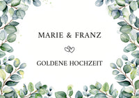 Danksagungskarte zur Goldenen Hochzeit: Eukalyptus Ranken