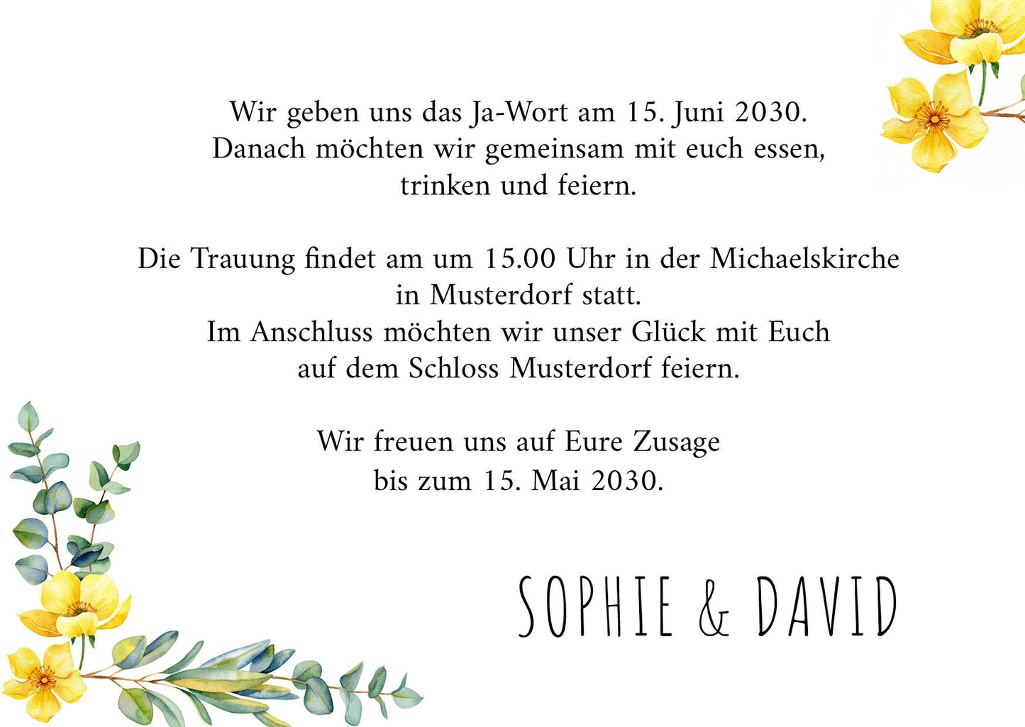 Einladung zur Hochzeit: Frühlingszauber mit Foto