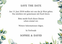 Save the Date Karten: Eukalyptus Ranken