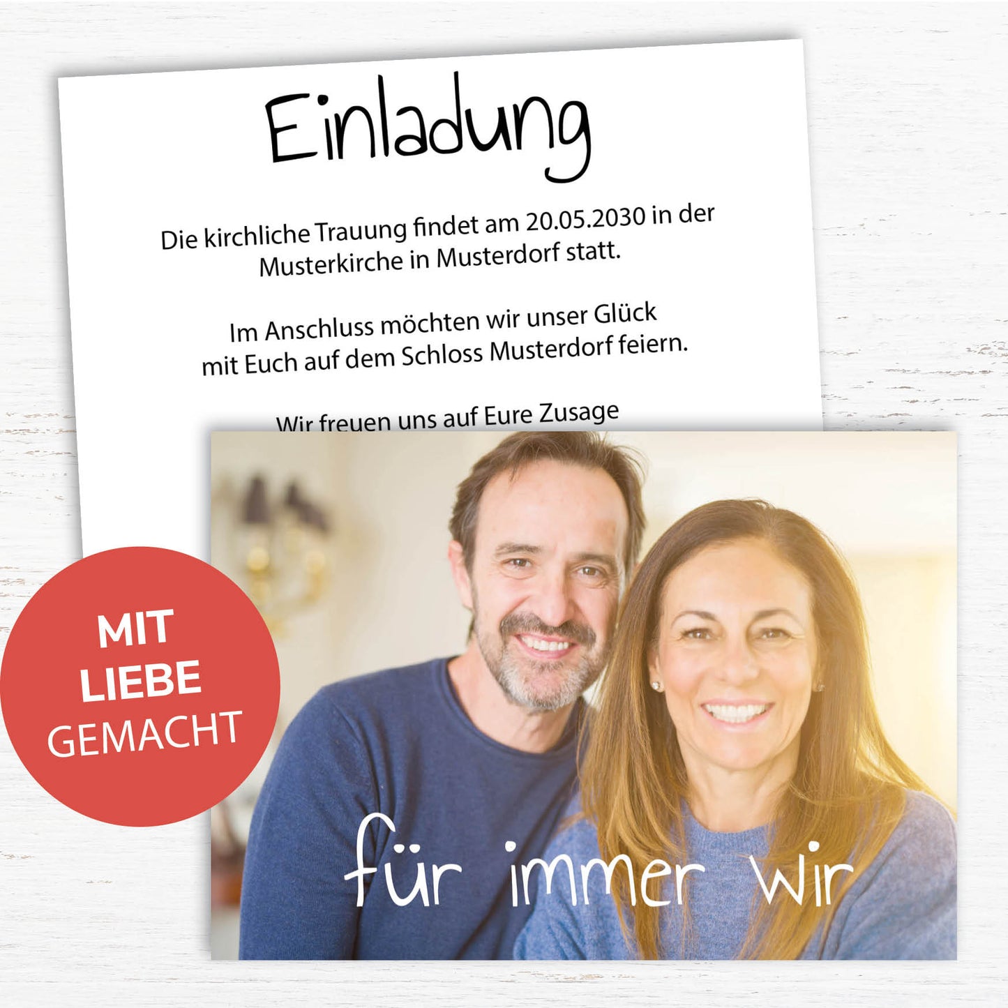 Einladung zur Hochzeit: Für immer wir - mit Foto