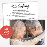Einladung zur Silbernen Hochzeit: Für immer wir - mit Foto