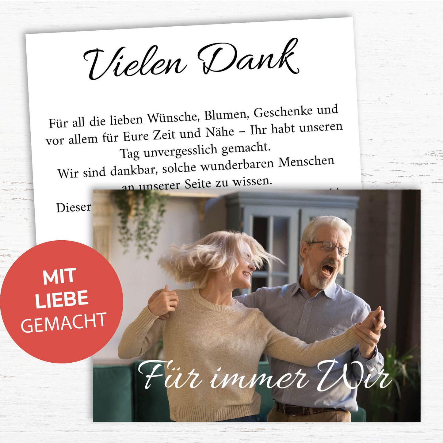 Danksagungskarte zur Silbernen Hochzeit: Für immer wir mit Foto