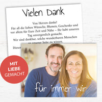 Danksagungskarten zur Hochzeit: Für immer wir mit Foto