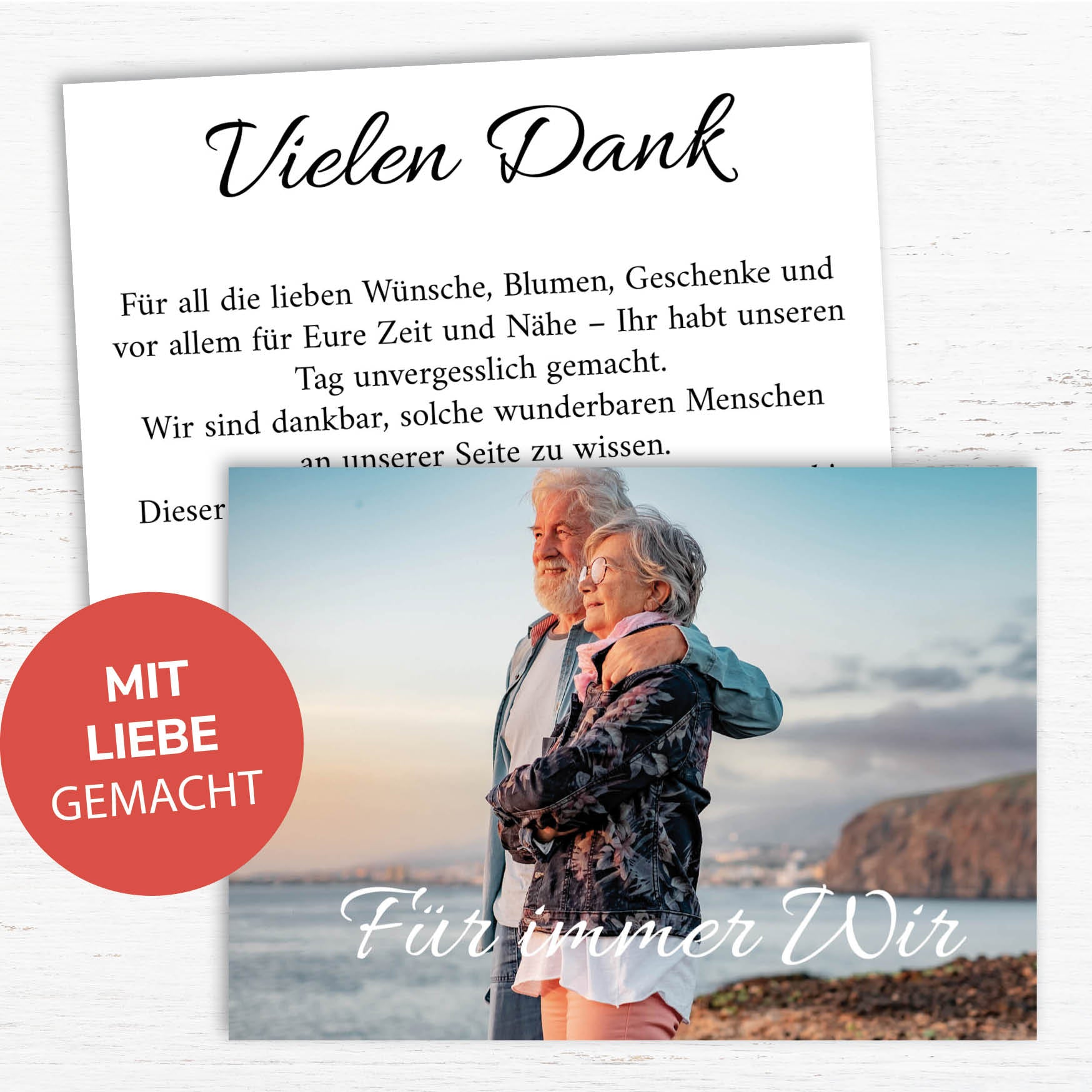 Danksagungskarte zur Goldenen Hochzeit: Für immer wir mit Foto