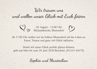 Verspielte Hochzeitseinladung „GLÜCKSGRIFF“ | Edles Typografie-Design mit Herzen - Individuelle Einladung