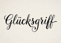 Minimalistische Hochzeitseinladung „GLÜCKSGRIFF“ | Edles Typografie-Design - Individuelle Einladung
