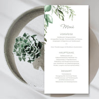 Menükarten: Green Wedding – Genuss trifft Natur