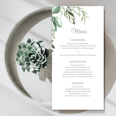 Menükarten: Green Wedding – Genuss trifft Natur