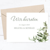 Einladung zur Hochzeit: Green Wedding - Postkarte