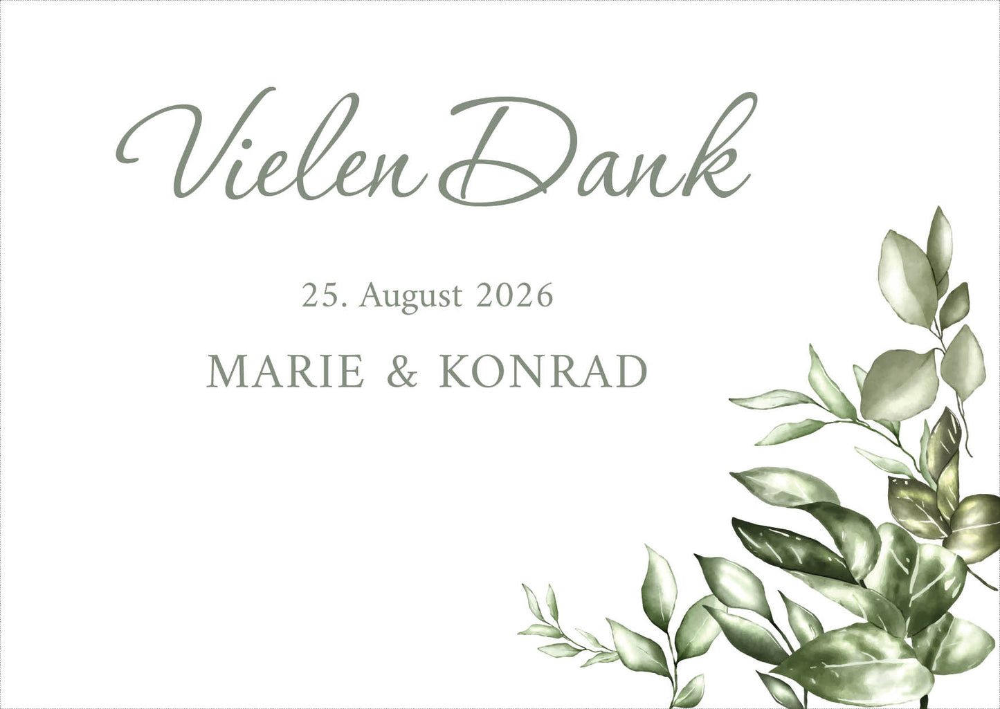 Danksagungskarte zur Goldenen Hochzeit: Greenery - Postkarte