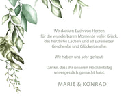 Danksagungskarten Hochzeit – Elegante Postkarte Greenery Design - Individuelle Einladung