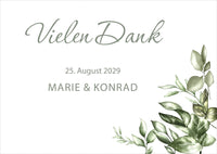 Danksagungskarten Hochzeit – Elegante Postkarte Greenery Design - Individuelle Einladung