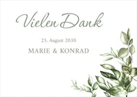 Danksagungskarte zur Silbernen Hochzeit: Greenery - Postkarte