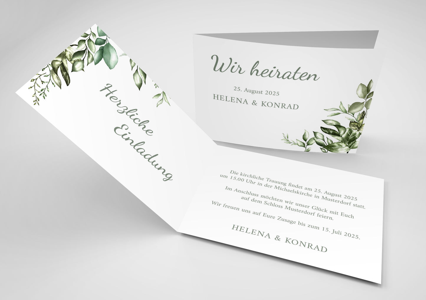 Einladungskarte zur Hochzeit: Green Wedding Individuelle Einladung