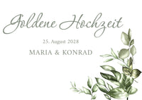 Einladung zur Goldenen Hochzeit: Greenery - Postkarte