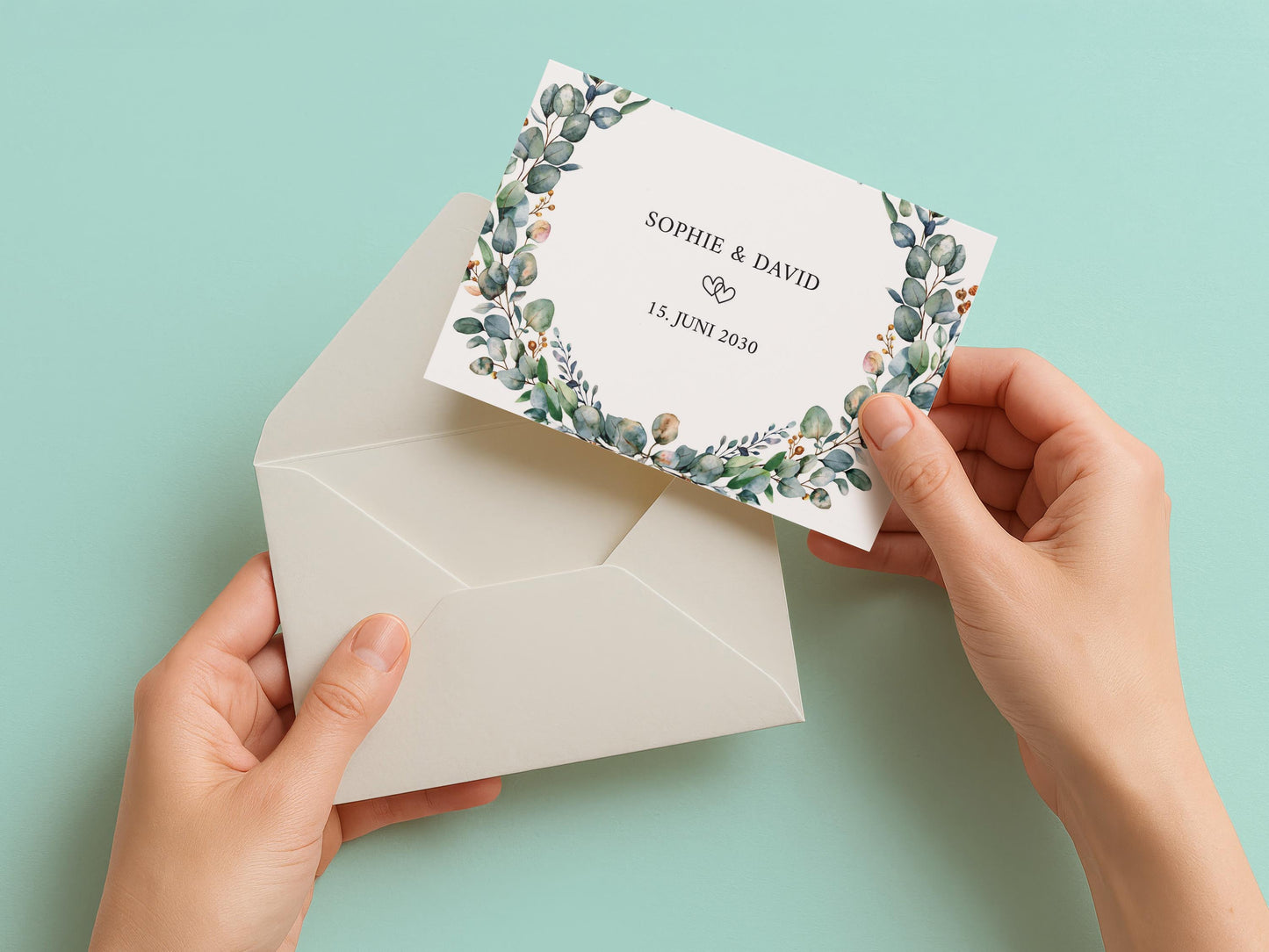 Hochzeit Einladungskarte – Romantische Aquarell flower Einladung mit eleganter Gestaltung