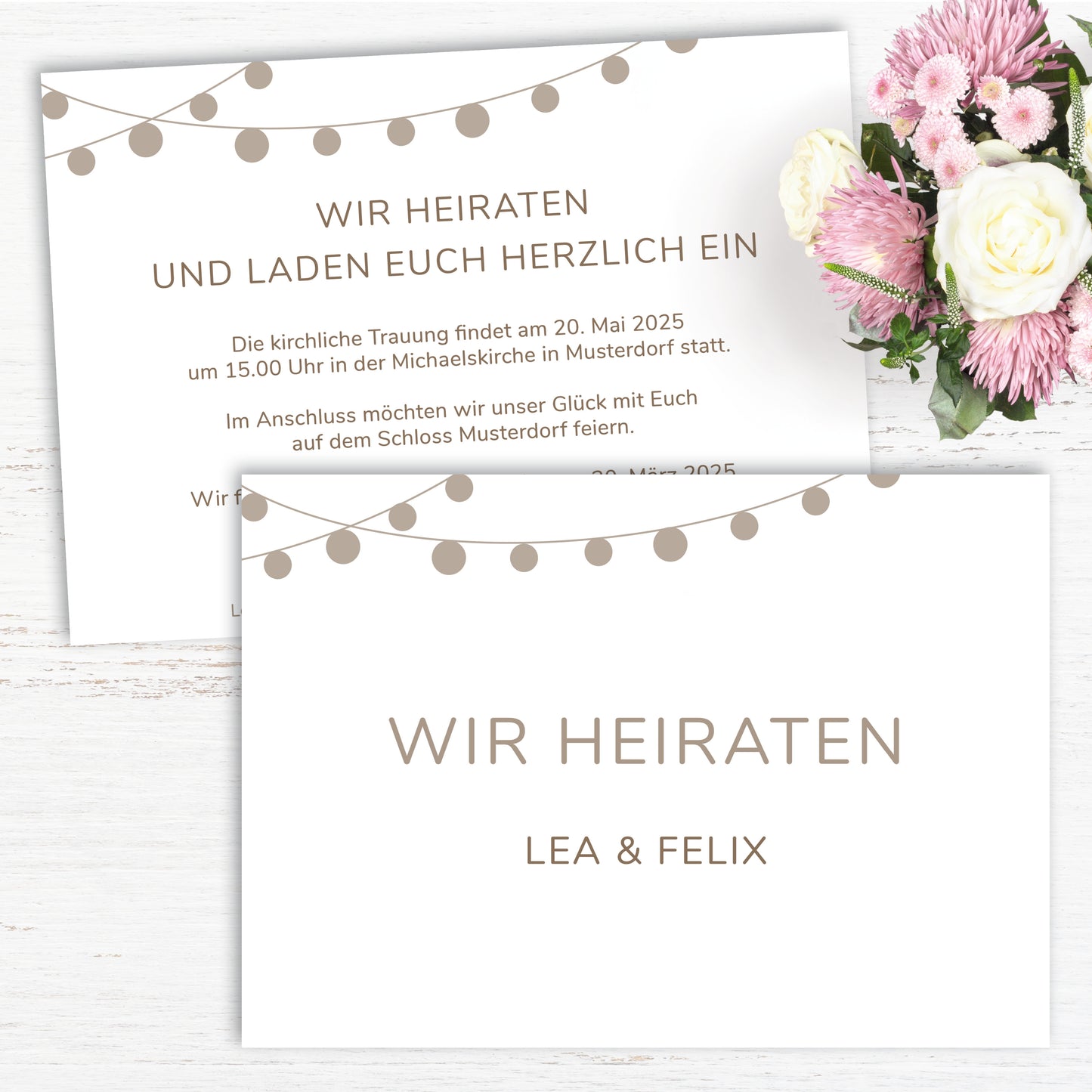 Einladung zur Hochzeit: Lampions