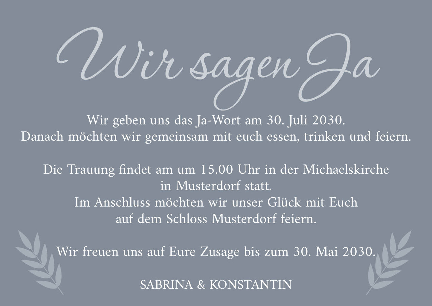 Einladung zur Hochzeit: Urlaubsfoto in Bluedust - Postkarte