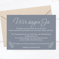 Einladung zur Hochzeit: Urlaubsfoto in Bluedust - Postkarte