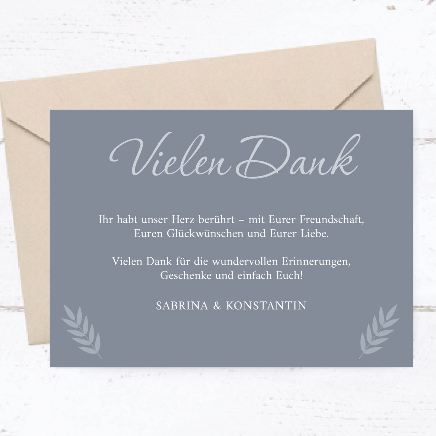 Danksagungskarten zur Hochzeit: Urlaubsfoto in Bluedust