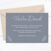 Danksagungskarten zur Hochzeit: Urlaubsfoto in Bluedust