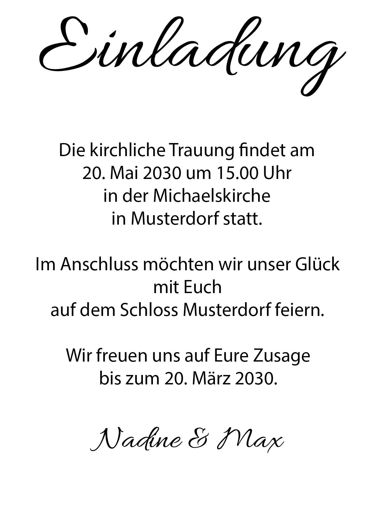 Einladung zur Hochzeit: Forever starts now mit Foto